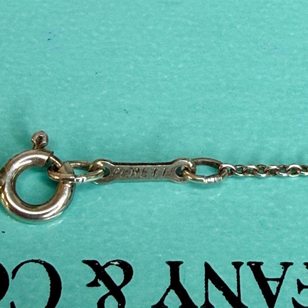 Tiffany & Co. Elsa Peretti Sterling Silver Bean Necklace Pendant | Original Box - Picture 5 of 6